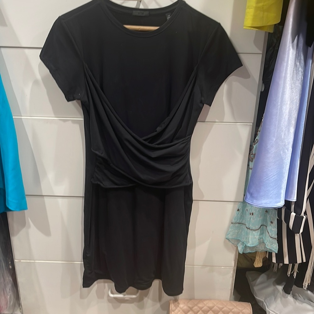 Teeshirt ATM wrapped waist mini-dress /large Rouched crossbody waist